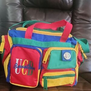Vintage United Colors Of Benetton UCB Multi-Pocket Bag Primary Colors Duffel Bag